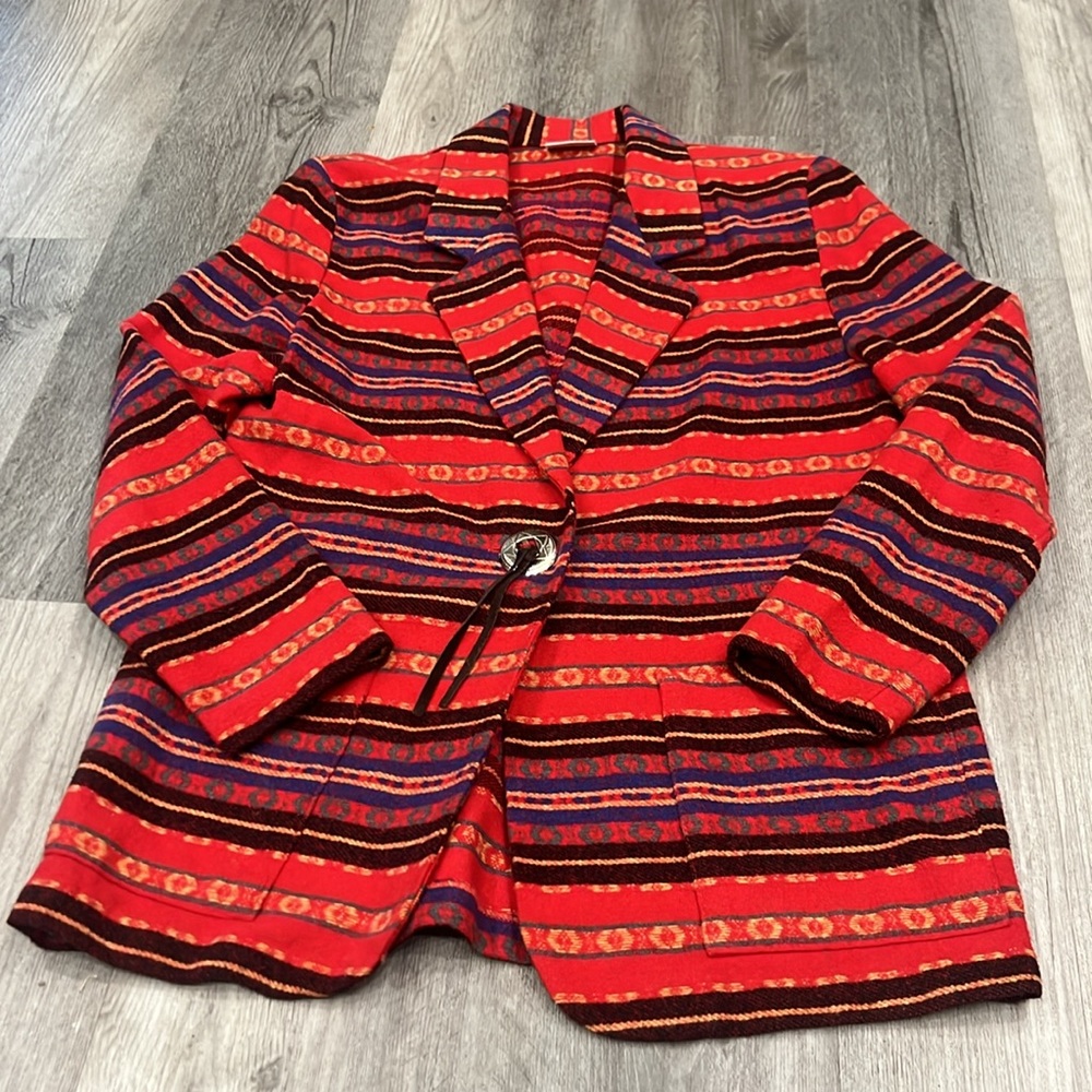 Morning Glory vintage Native print jacket, EUC